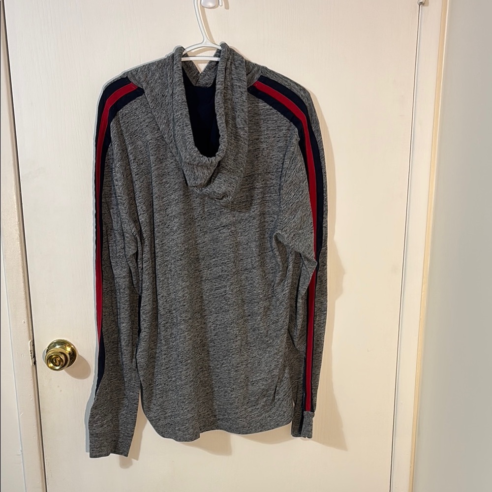 Old Navy Men’s XL Grey Pull-Over Hoodie Sweatshirt with Stripes - Picture 3 of 5